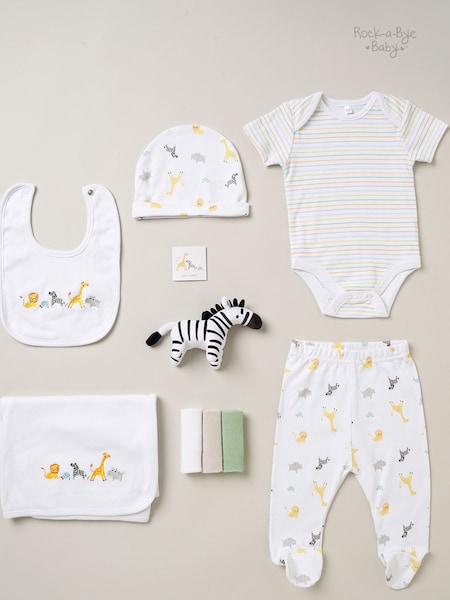 Rock-A-Bye Baby Boutique Pink 100% Cotton Print Gift Set 10 Piece (B95074) | €21.50