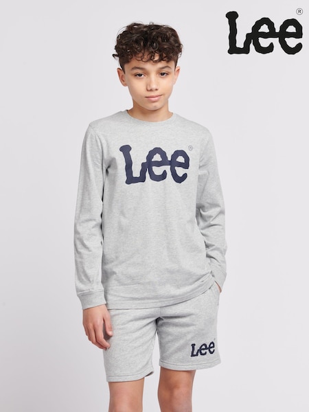 Lee Grey Boys 100% Cotton Wobbly Graphic Long Sleeve T-Shirt (B95075) | €26 - €32
