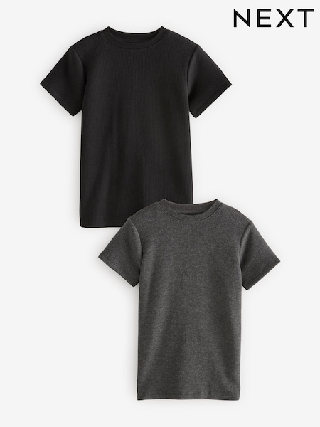 Musta/hiilenharmaa - Thermal Short Sleeve T-shirts 2 Pack (2-16yrs) (B95168) | €20 - €30