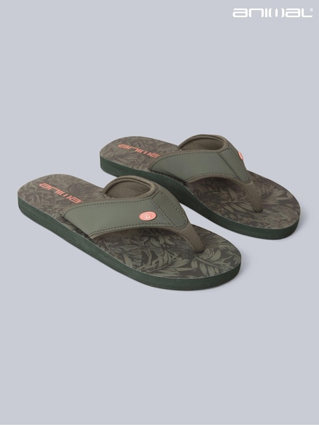 Animal Green Dark Womens Swish Flip Flops (B95178) | R$ 285