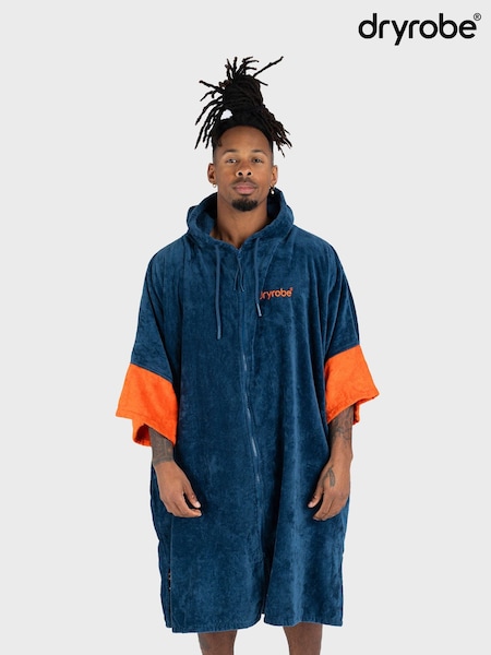 Albastru - Regular Dryrobe Full-zip Towel Robe