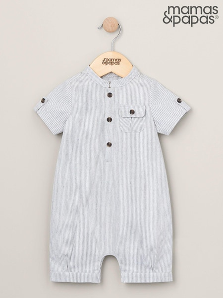 Mamas & Papas Blue Pinstripe Romper (B95264) | € 15