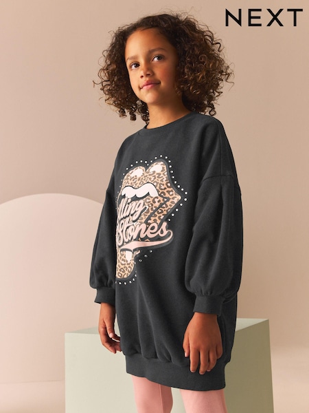 Rolling Stones Charcoal Grey License Oversized Sweatshirt (3-16yrs) (B95429) | €14 - €18