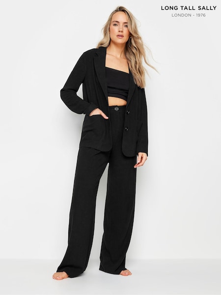 Long Tall Sally Black Linen Wide Leg Trousers (B95542) | 2,343 UAH