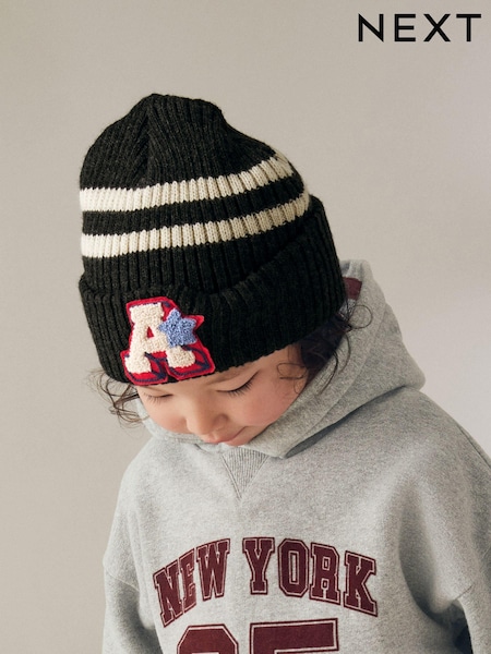 Navy Blue Varsity Beanie Hat (1-16yrs) (B95572) | AED21 - AED35