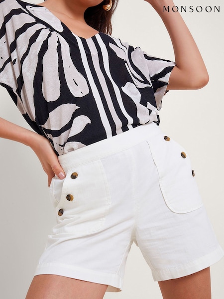 Alb - Pantaloni scurți Harper dinMonsoon 100bumbac %.Denim (B95581) | 188 LEI