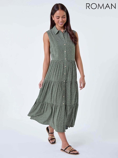 Roman Polka Dot Midi Shirt Dress (B95647) | €76