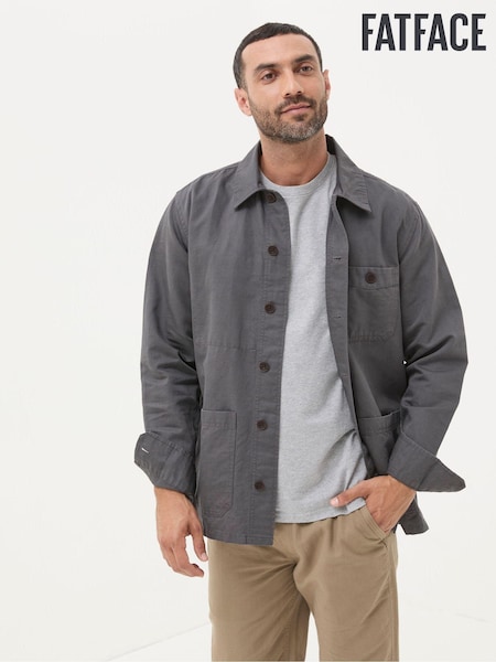 FatFace Grey Cotton Linen Worker Jacket (B95715) | €66