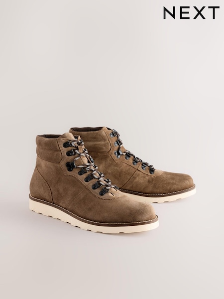 חום - Suede Hiker Style Boots (B95815) | ‏234‏₪