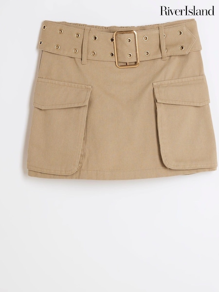 River Island Girls A Line Cargo Pocket 100% Cotton Skirt (B95832) | 78 LEI
