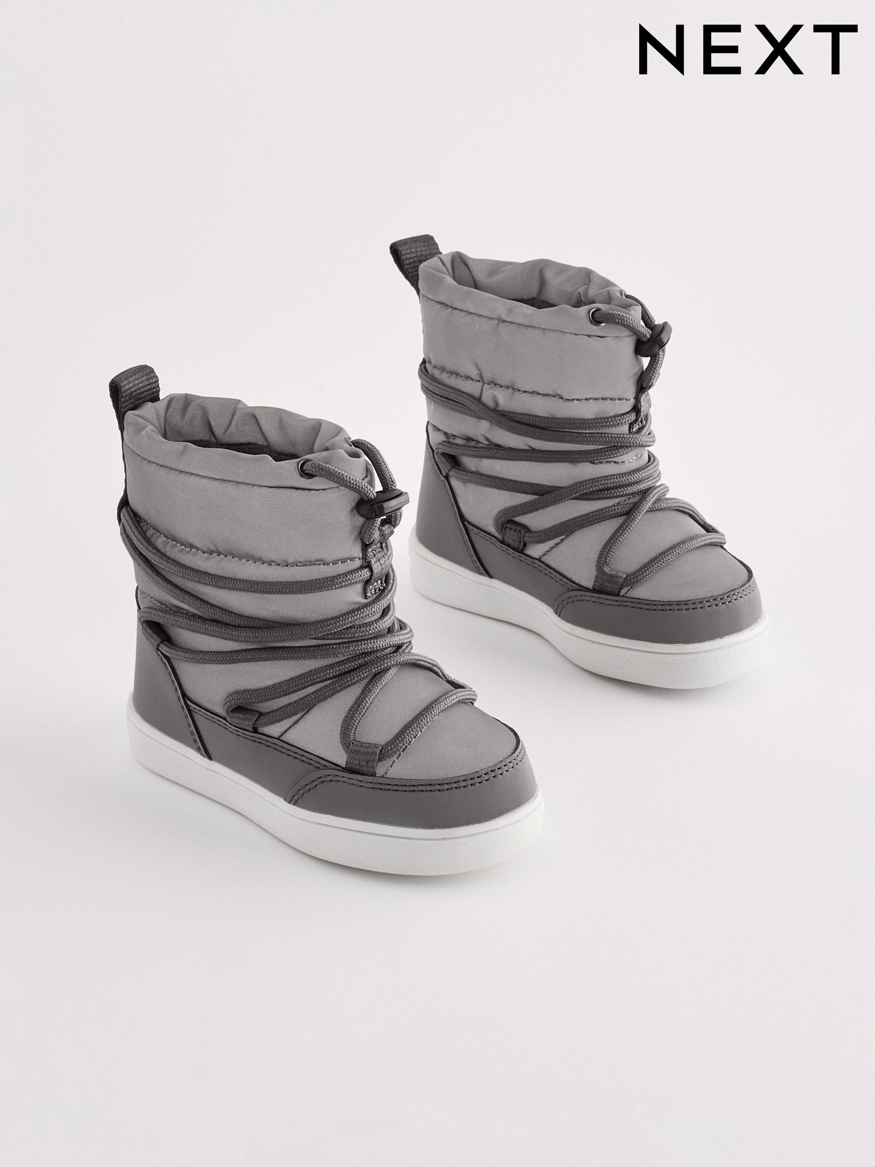 Newborn Unisex Older Girls Younger Boys Grey Lace Up Footwear Next Luxembourg