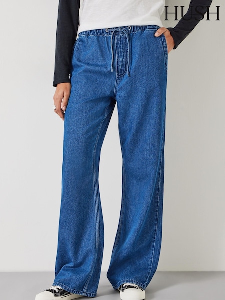 Hush Blue Slouchy Tie Waist Jeans (B96001) | €56