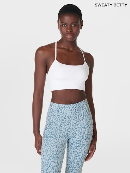 Sweaty Betty White/Silver Spirit Restored Seamless Yoga Bra (B96191) | ₪176