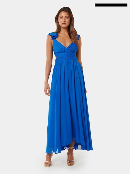 Forever New Blue Selena Petite Ruffle Maxi Dress (B96234) | € 86