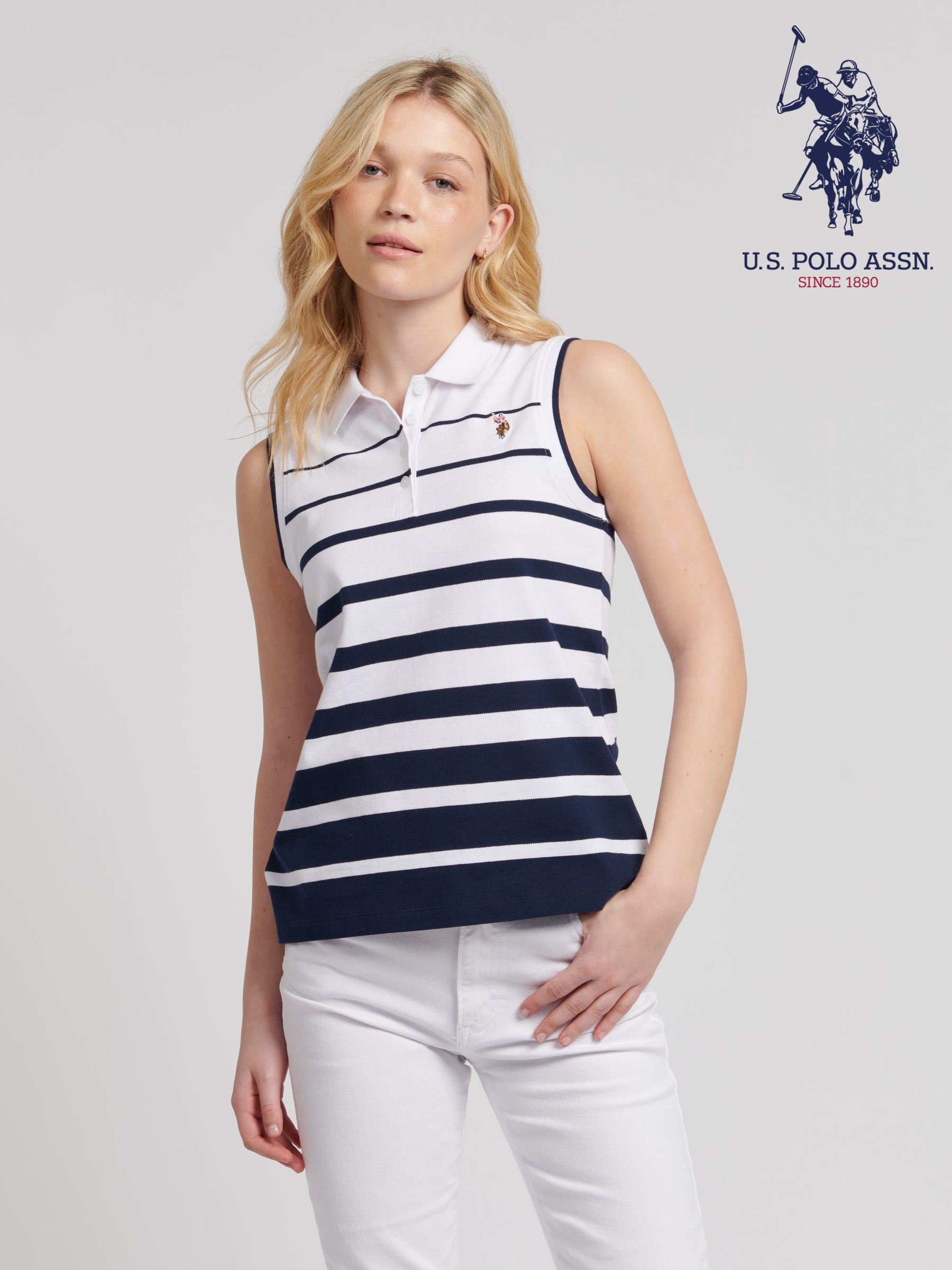 Women's sleeveless cotton polo shirts discount