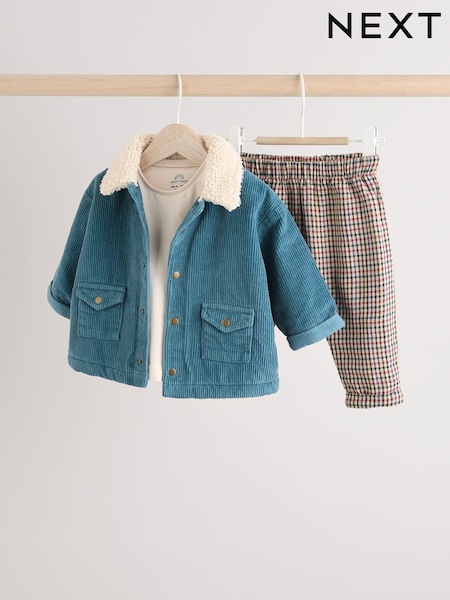 أزرق على أخضر أزرق - Baby Shirt And Trousers 100% Cotton Set 3 Piece (0mths-2yrs) (B96336) | ‏99 د.إ.‏ - ‏ 106‏ د.إ.