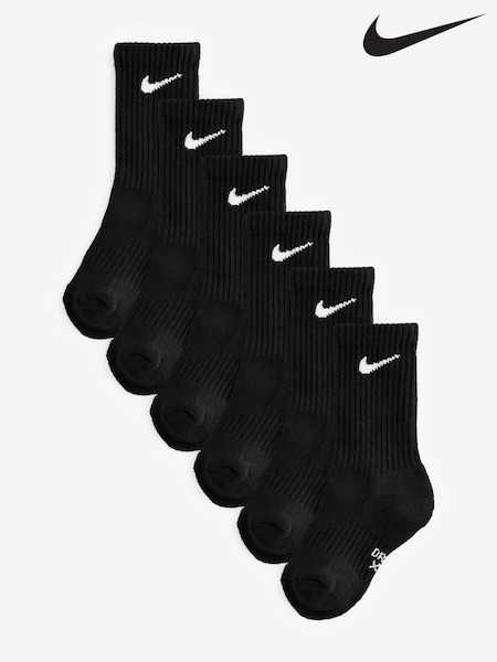 Negro - Nike Little Kids Performance Crew Socks 6 Pack (B96500) | 23 €