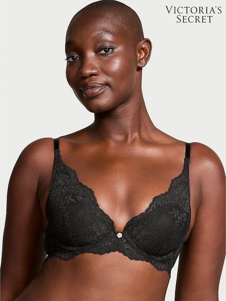 Victoria's Secret Black Half Pad Plunge Lace Bra (B96523) | €25
