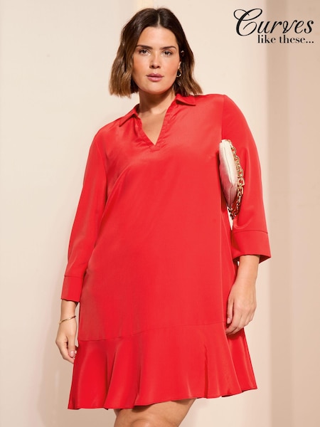 Curves Like These Red Kaftan Mini Dress (B96562) | €16