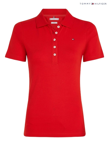 Tommy Hilfiger Red Slim 1985 Pique Polo Shirt (B96635) | AED218