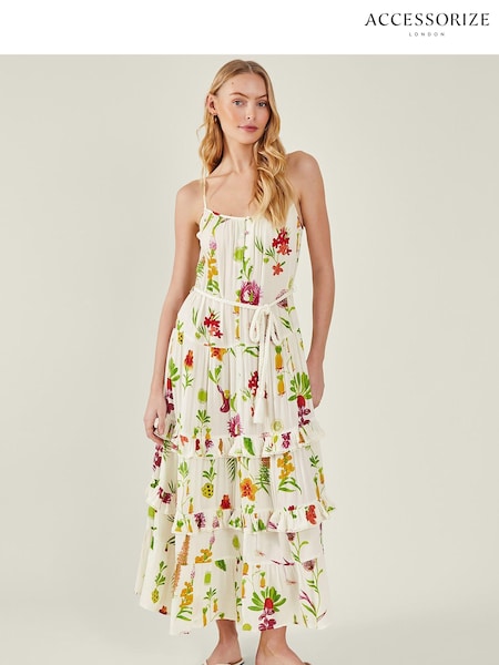 Accessorize White Botanical Strap Dress (B96639) | €31