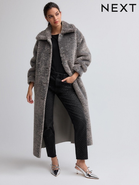 Grey Teddy Borg Coat (B96646) | €68