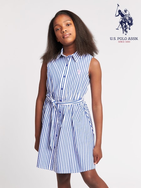 U.S. Polo Assn. Girls Striped Sleeveless Shirt Dress (B96655) | 268 LEI - 321 LEI