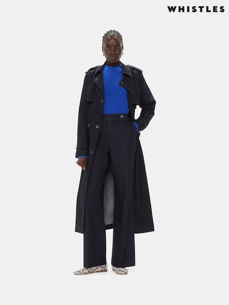 Whistles Blue Joanna Denim Straight Trousers (B96674) | 117 QAR