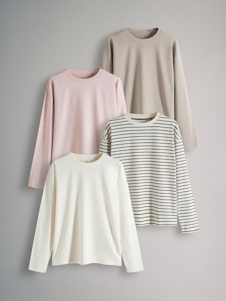 The Set 4 Pack Relaxed Long Sleeve T-Shirts (B96689) | 209 LEI