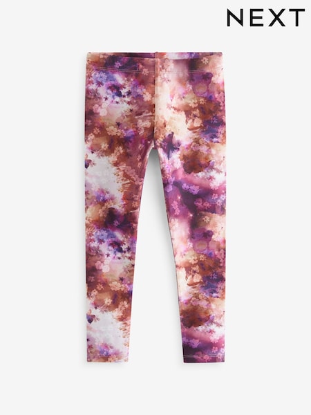 Purple/Pink Floral Printed Leggings (3-16yrs) (B96706) | €3 - €6