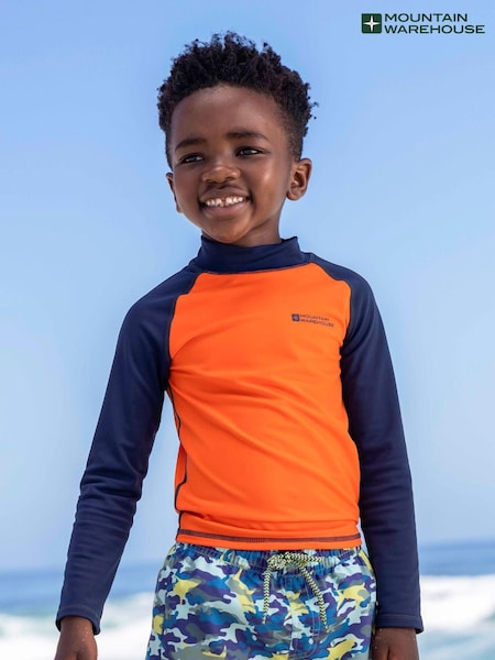 Mountain Warehouse Orange Kids Long Sleeved Rash Vest (B96711) | R$ 225