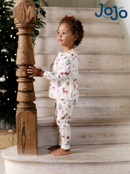 JoJo Maman Bébé Cream Pretty Christmas Pyjamas (B96712) | €37
