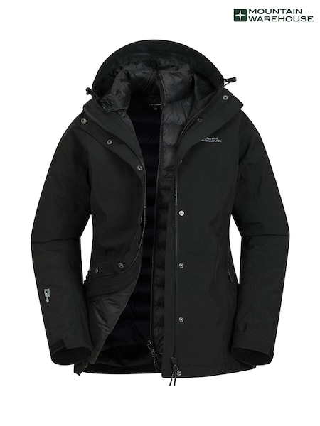 Черный - Mountain Warehouse Alaskan Womens 3-in-1 Waterproof Jacket (B96745) | €191