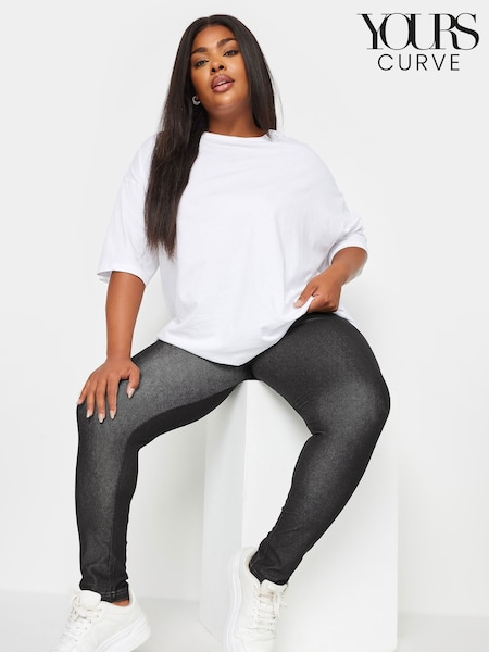 Yours Curve Black Jersey Leggings (B96794) | R$ 205