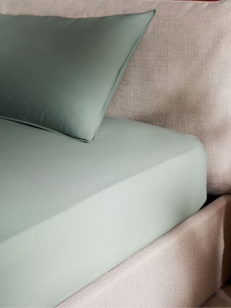 MADE.COM Sage Green Cosy Washed Cotton Extra Deep Fitted Sheet (B96814) | €31 - €54