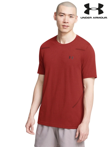 Under Armour Orange Vanish Seamless Grid T-Shirt (B96860) | 111 QAR