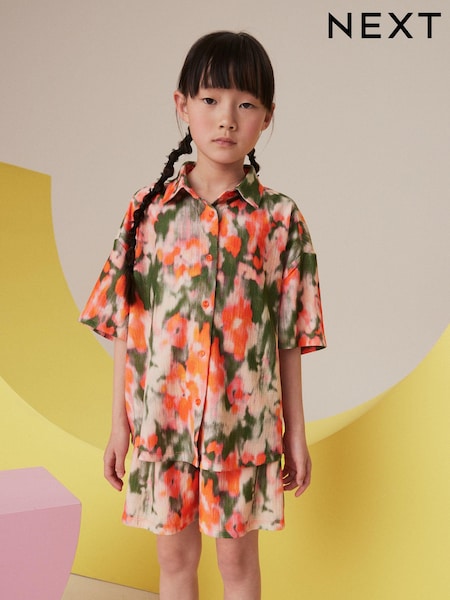 Orange Tie Dye Textured Shirt And Shorts Set (3-16yrs) (B96922) | € 14 - € 18