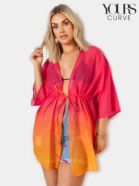 Yours Curve Ombre Tie Front Kimono (B96973) | €35