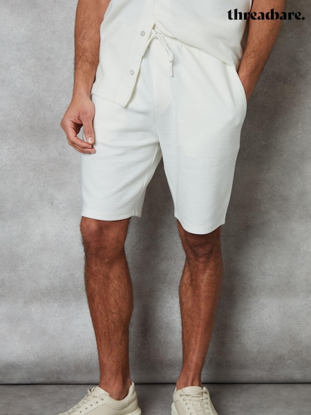 Threadbare Ecru Textured Elasticated Waist Shorts (B96990) | €16