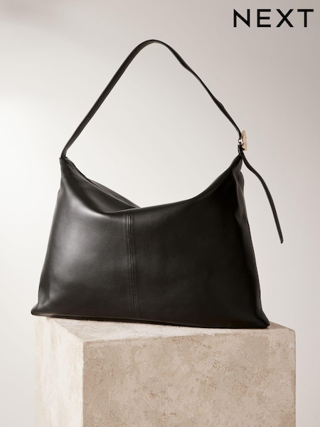 Black Leather Slouch Shoulder Bag (B97069) | €44