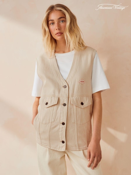 American Vintage Cream TineBorow Denim Vest (B97117) | €89