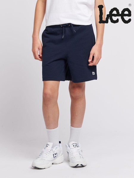 Lee Blue Dark Boys 100% Cotton Badge Shorts (B97462) | €35 - €42