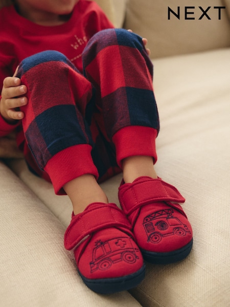 Red Transport Touch Fastening Cupsole Slippers (B97467) | AED39 - AED46