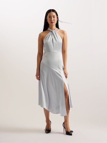 Ted Baker Grey Masae Twist Neck Midi Dress (B97507) | €121