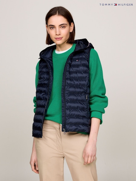 שחור כהה - Tommy Hilfiger Down-filled Hooded Zip-thru Jacket (B97663) | ‏855‏₪