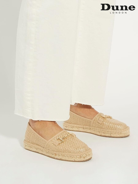 Dune London Natural Chrome Gellato Snaffle Trim Espadrilles (B97782) | €45