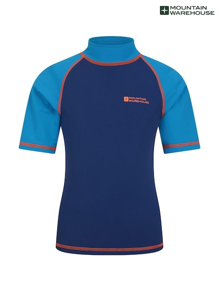 Mountain Warehouse Blue Short Sleeved Kids Rash Vest (B97846) | €30