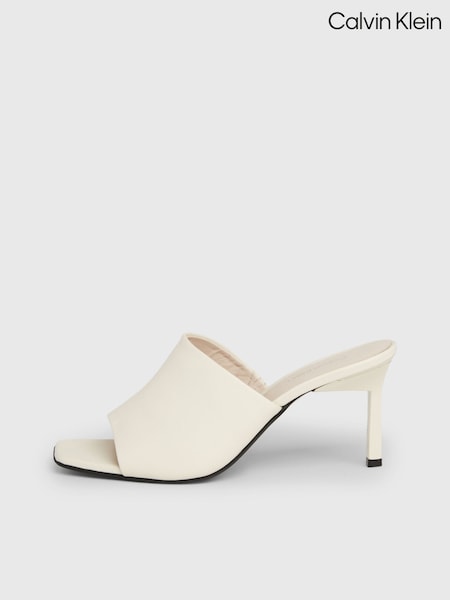 Calvin Klein Natural Leather Heel Mules (B97858) | €102