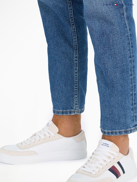 Tommy Hilfiger White Cupset Leather Trainers (B97964) | AED349