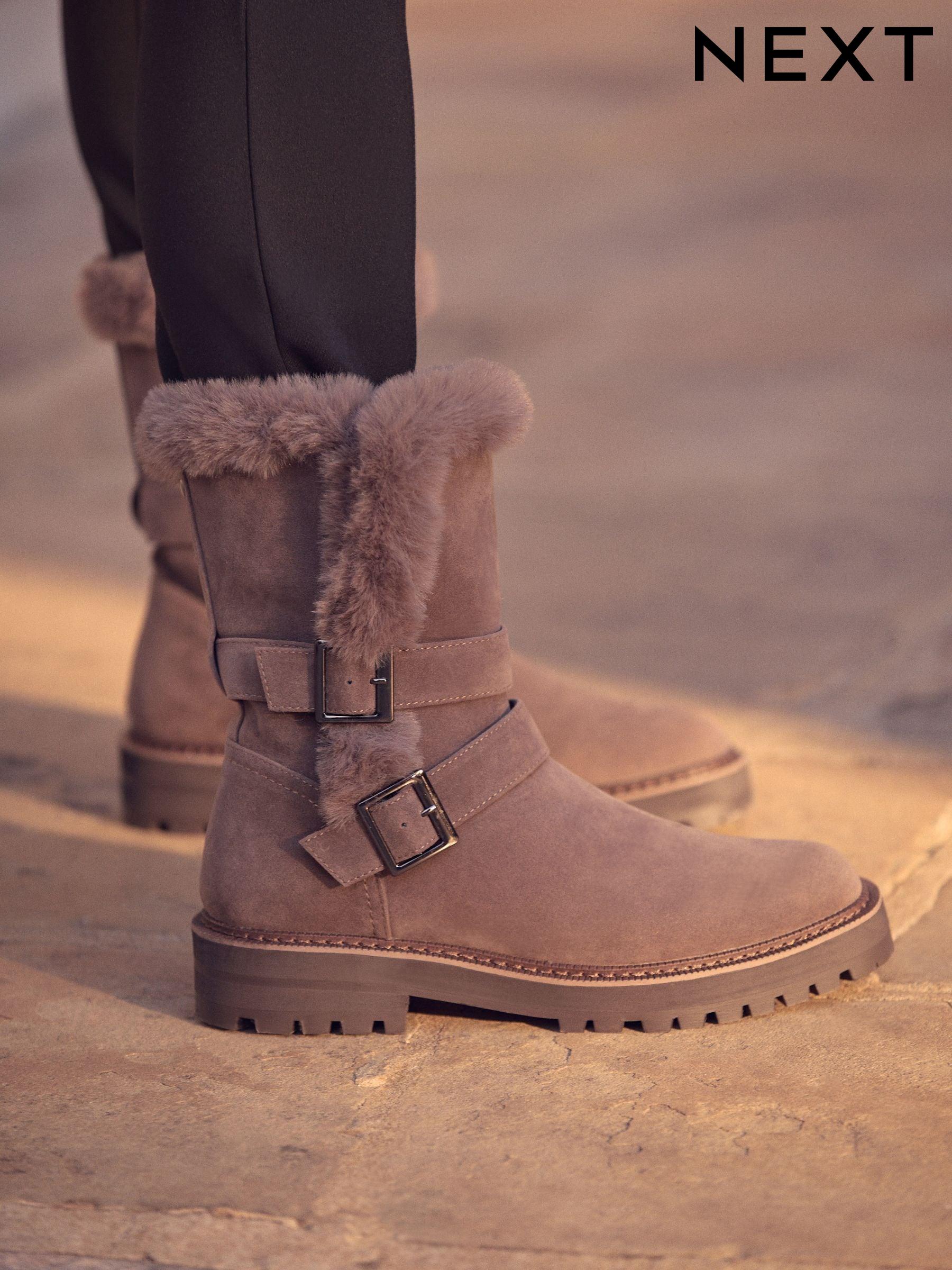 Suede biker boots womens best sale